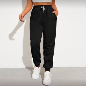Solid Drawstring SHEIN Sweatpants XS